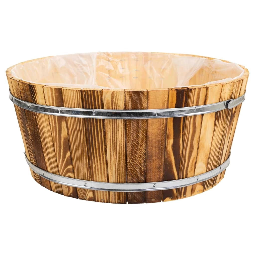 Cesto in legno e corda marrone d45x20h
