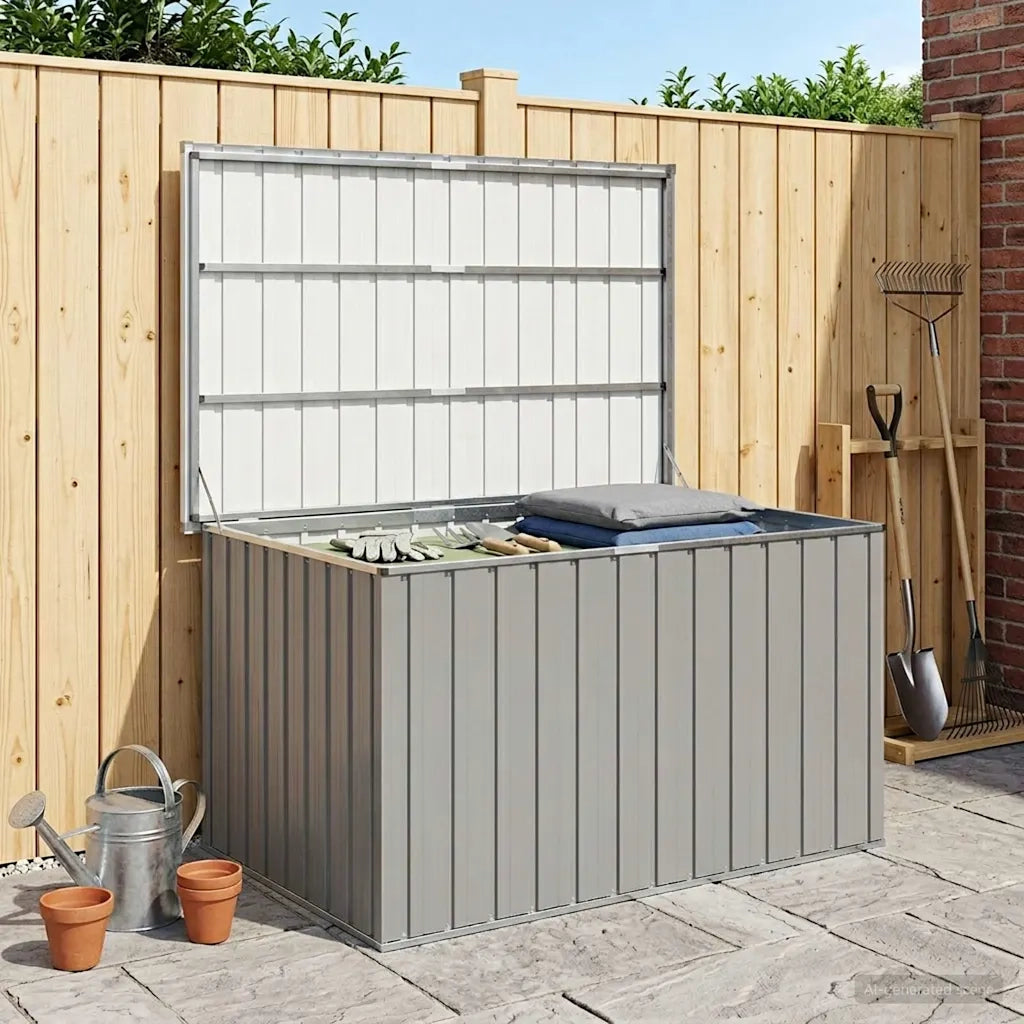 Baule da Giardino Grigio 150x101x91 cm 46266