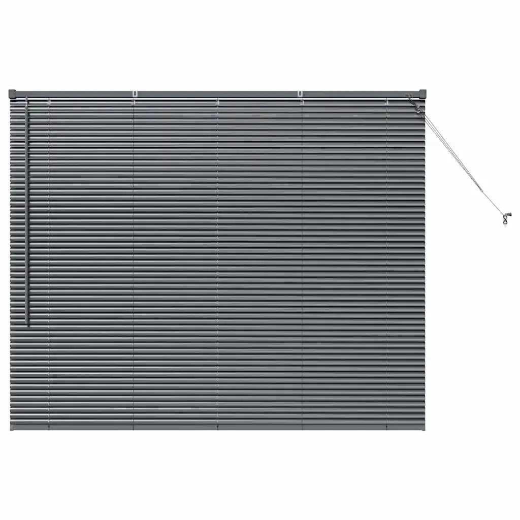 Tendaggi a Veneziana | Tenda a lamelle Grigio scuro 130 x 155 cm Alluminio