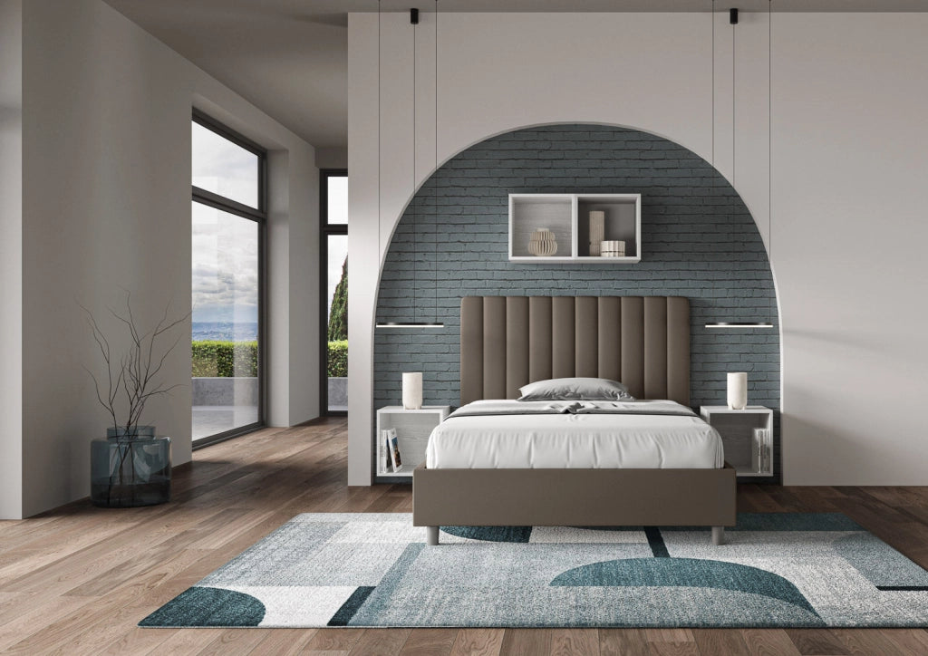 Letto 1 Piazza e Mezzo 120x200 cm Senza Rete Agueda Cappuccino