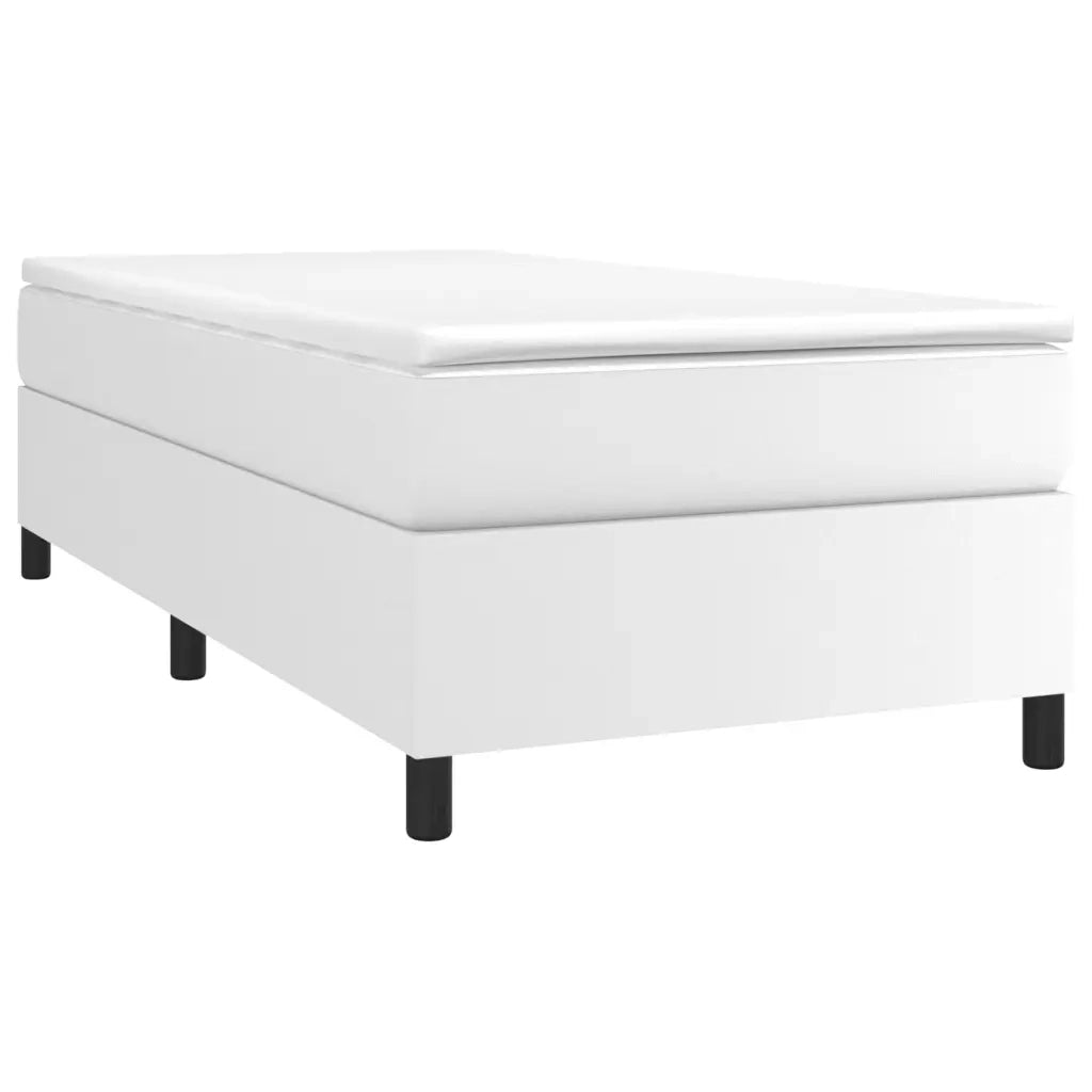 Giroletto a Molle con Materasso-Struttura Letto Bianco 80x200 cm in Similpelle 880921