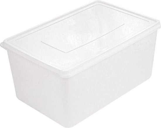 Contenitore di conservazione alimentare - Coperchio scorrevole - 30 x 20 x 15 cm - Bianco - Unità di misura