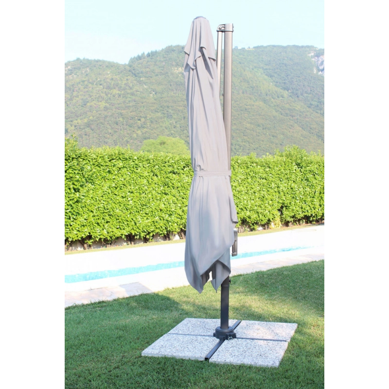 OMBRELLONE NEWTON NERO P/L 3 X 3 TELO GRIGIO