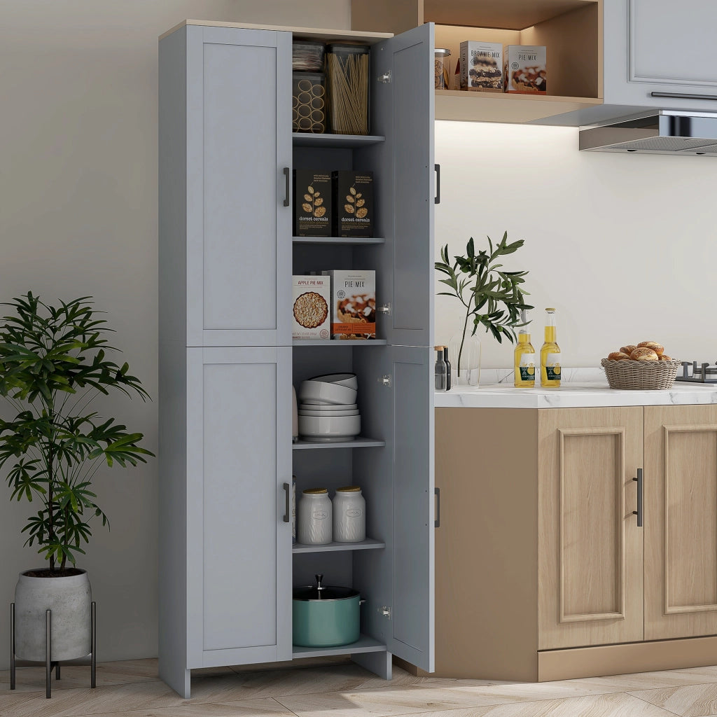 Armadio da Cucina con 4 Porte e Ripiani ¨C Minimal ¨C Grigio 170 cm