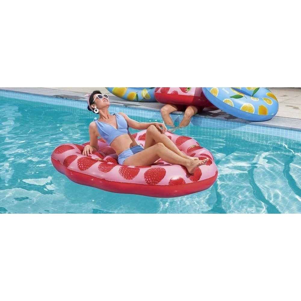 Trade Shop - Materassino Gonfiabile Profumato Lampone 165x151cm Moda Mare Acqua Piscina 43396 -