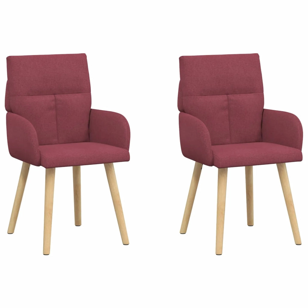 Sedie da pranzo 2 pz Tessuto Rosso Vino 60 x 56 x 93 cm 42034361