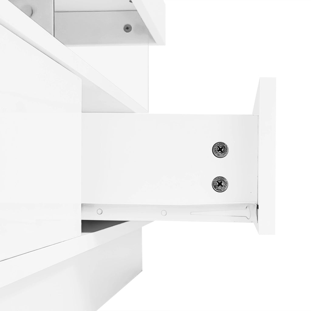 Mobile TV bianco lucido 160 cm con illuminazione LED
