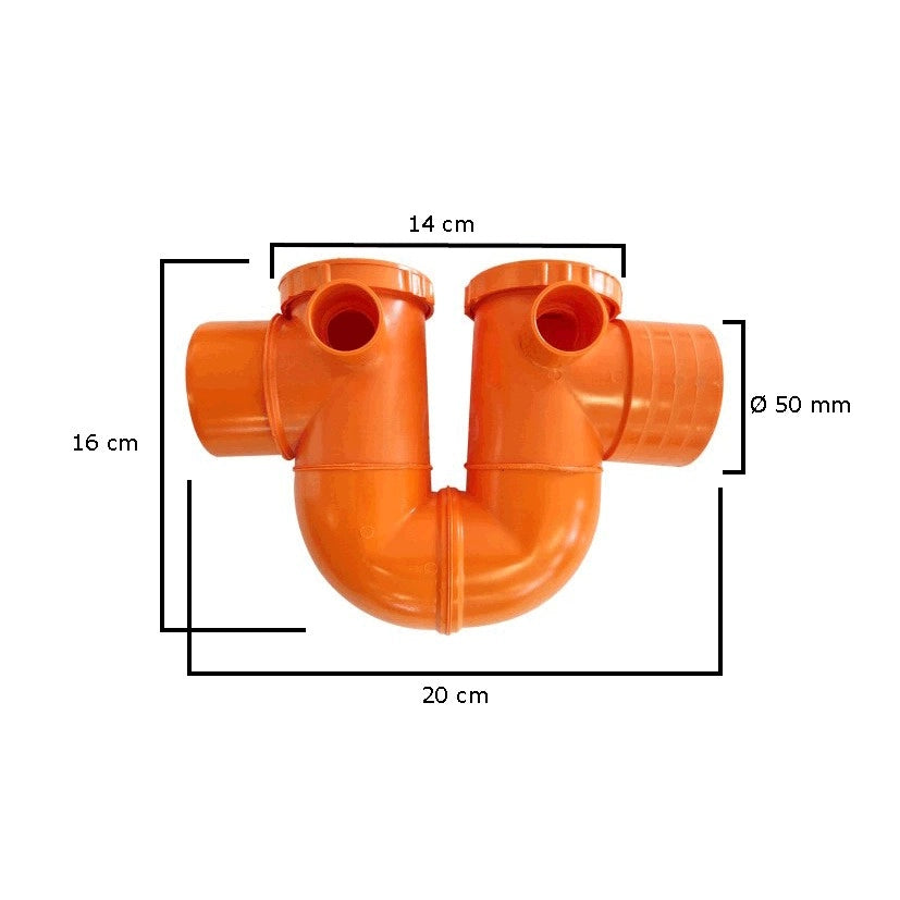 Sifone ad "U" con sfiato in pvc : Diametro - 50
