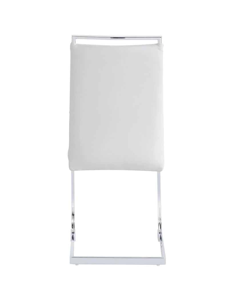 Sedie da Pranzo Set 6 Pezzi ¨C Xylo ¨C Schienale Alto Imbottito, Ecopelle e Tessuto, Bianco
