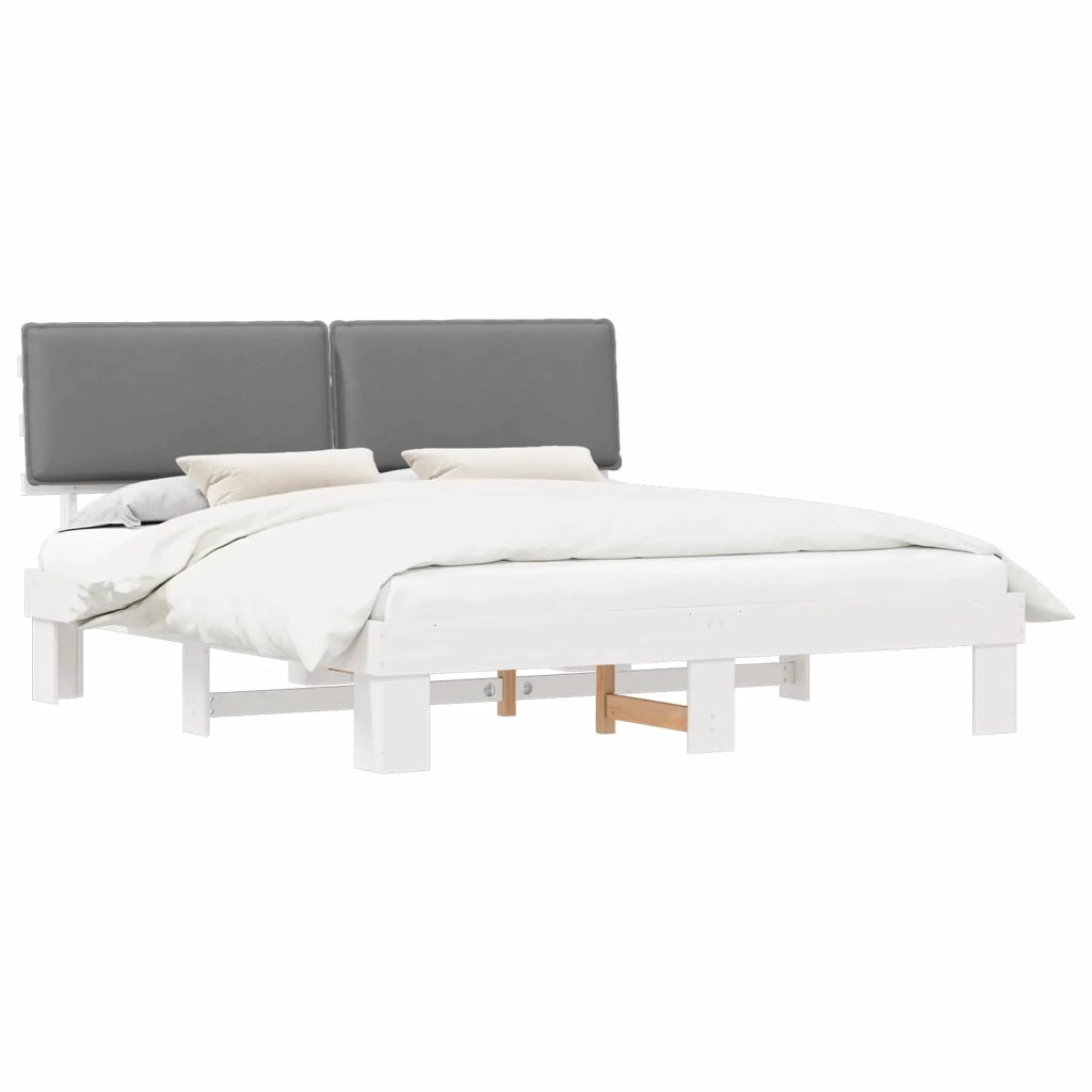 Letto con Testiera Rivestita Grigio chiaro 180 x 200 cm