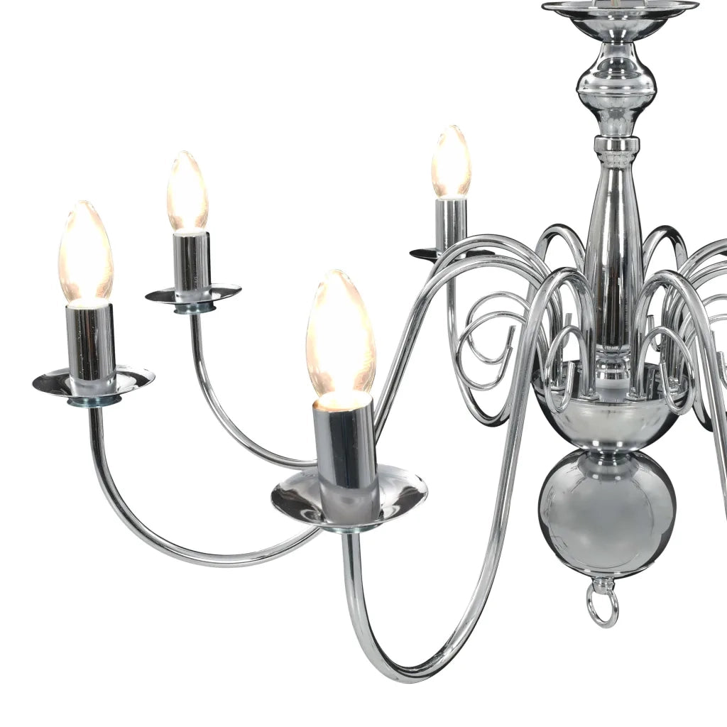 Lampadario Argento con 8 Lampadine E14 281618