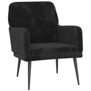 Poltrona | Sedia Relax Nera 62x79x79 cm Velluto