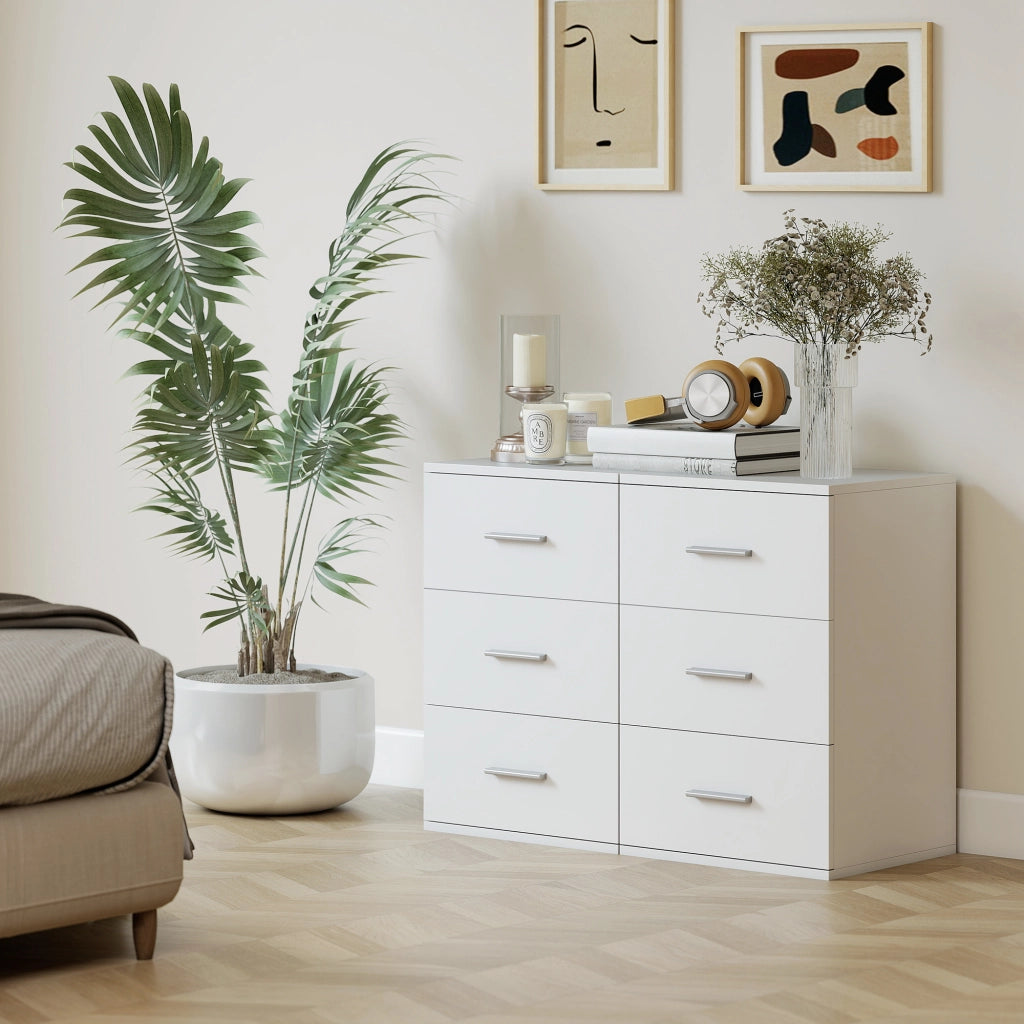 Comodino con 3 cassetti ¨C Xylo ¨C MDF bianco