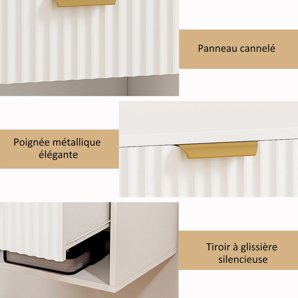 Comodini sospesi ¨C Minimal ¨C 2 pezzi, bianco, 40x34x29cm