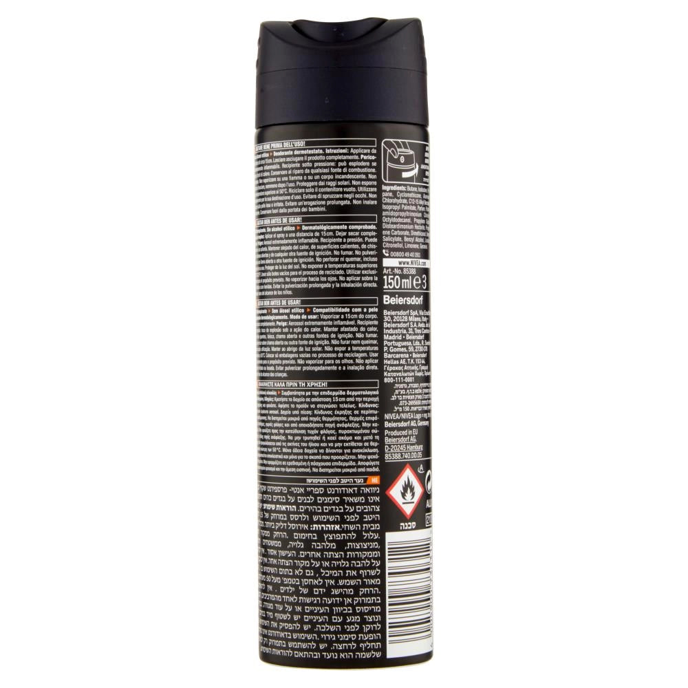 NIVEA DEODORANTE MEN BLACK & WHITE INVISIBLE ULTIMATE IMPACT 150 ML