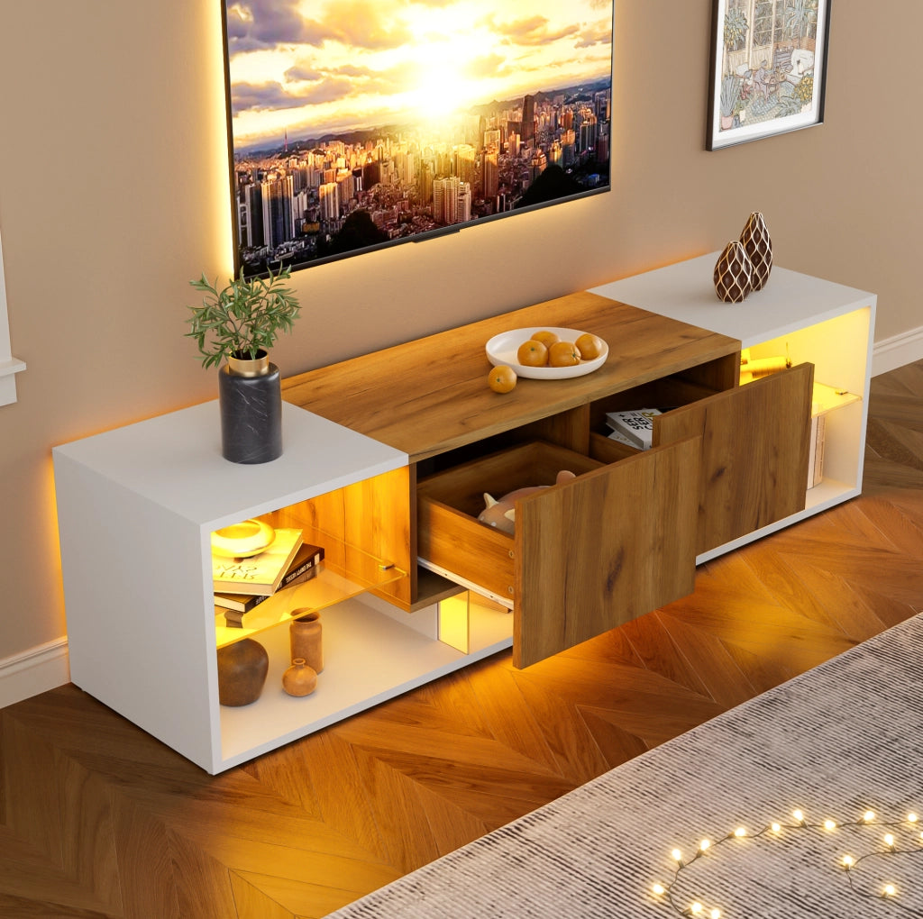 Mobile TV moderno con LED e 2 cassetti