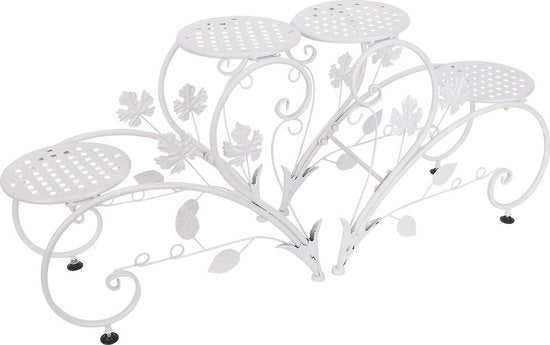 Supporto per piante 4 livelli - 93x23x40cm - Bianco