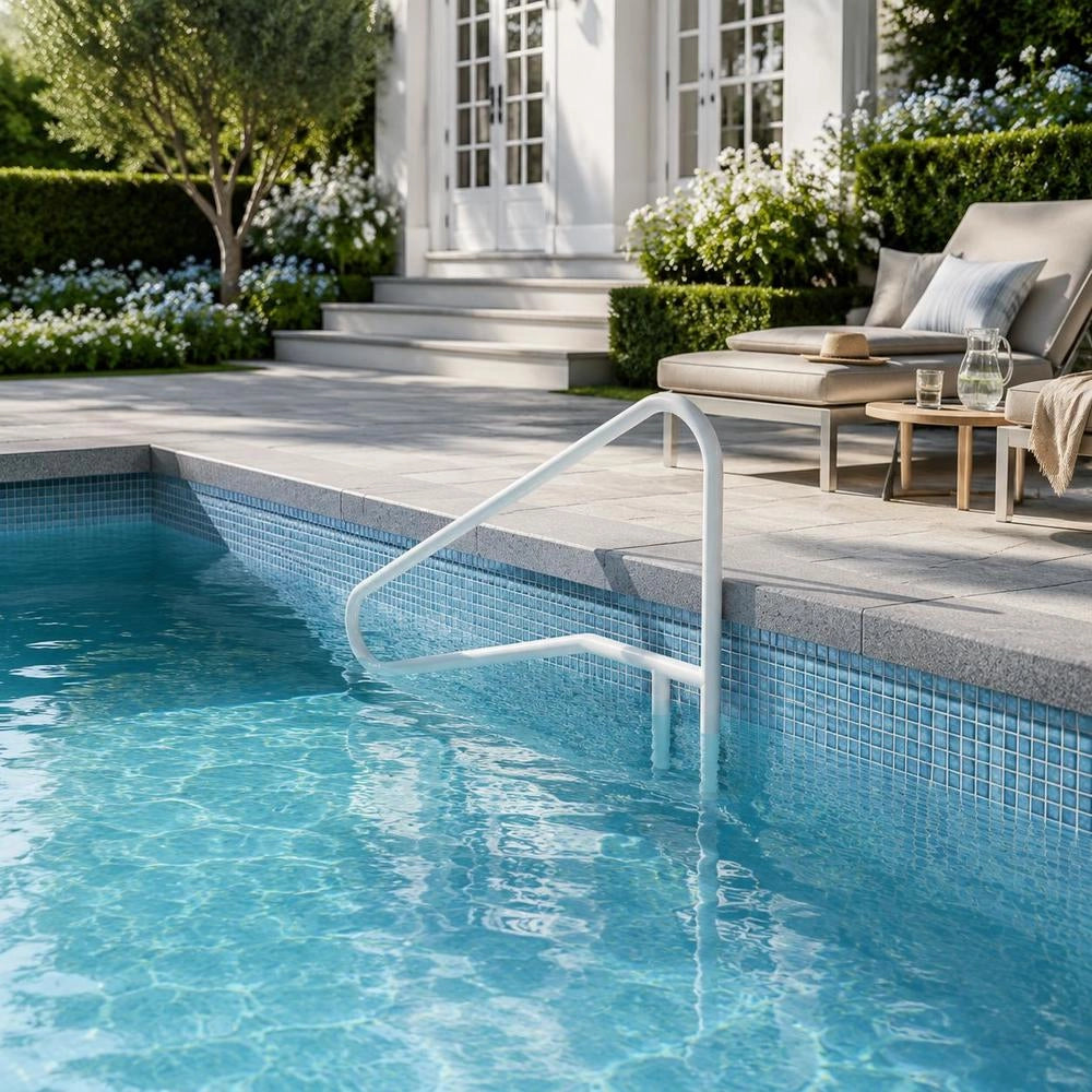 Pool Rail, 54 X 32 Inch Pool Handrail, 220 Lbs Load Capacity Heavy Duty Stainless Steel Swimming Handrail, Seamless Welding, Recessed Or Base Mount, For Poolside, Water Parks, Spa Centers