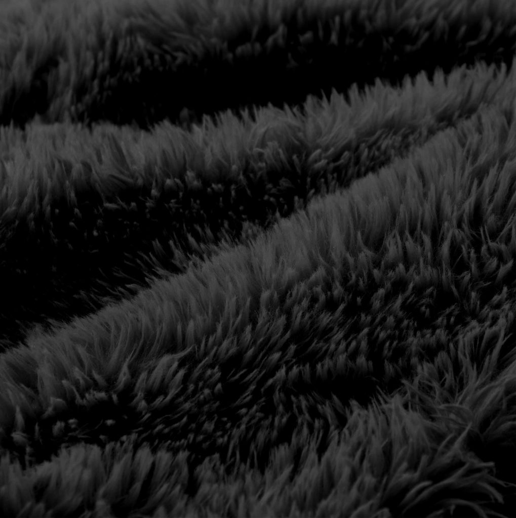 Divano modulare senza struttura in tessuto peluche nero
