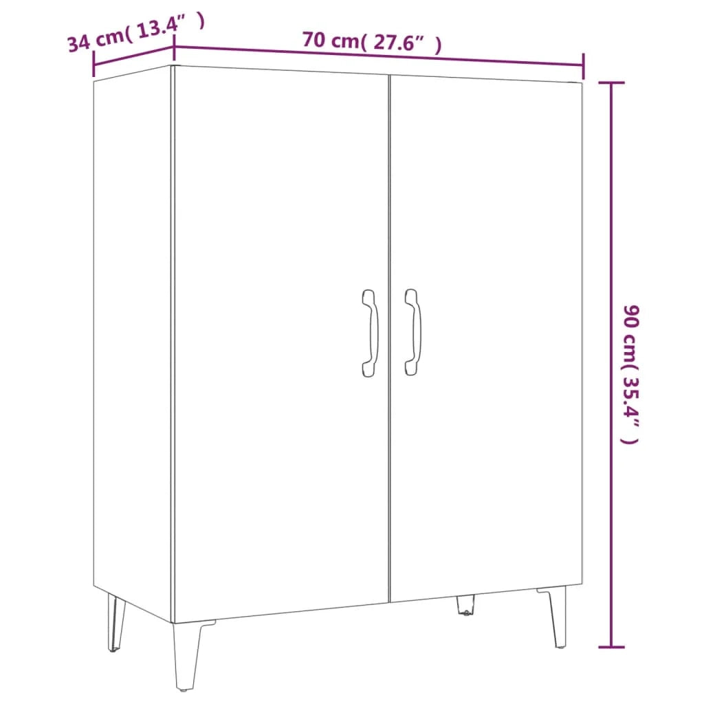 Buffet credenza cassettiera armadio mobile contenitore organizer per cucina soggiorno salotto 70 x 34 x 90 cm legno ingegnerizzato grigio 02_0032080