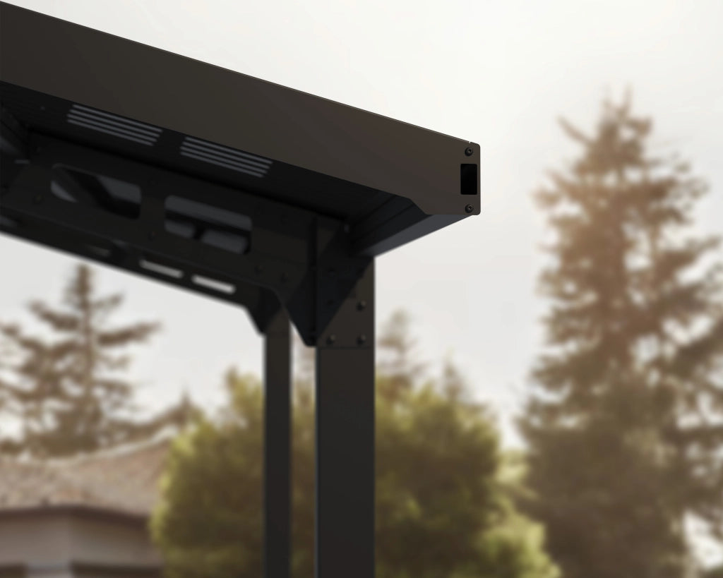 Carport Doppio Sydney in Alluminio 6X6 m Nero