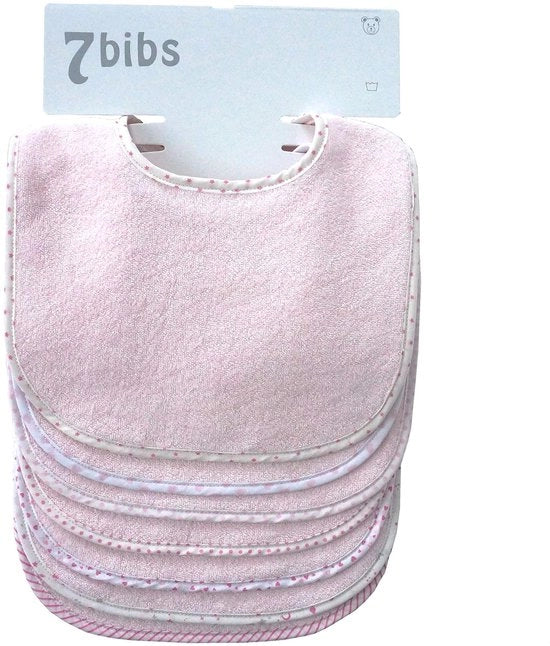 Slabberi a doppia faccia, cotone, morbidi, assorbenti, 7 pezzi (rosa - impermeabili)