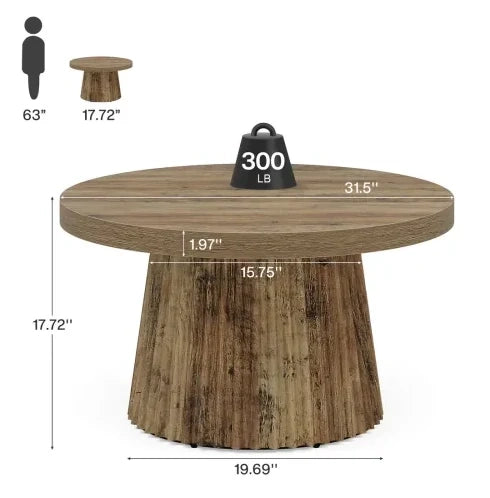 TAVOLINO DA CAFFÈ Rotondo 80 cm MDF Marrone