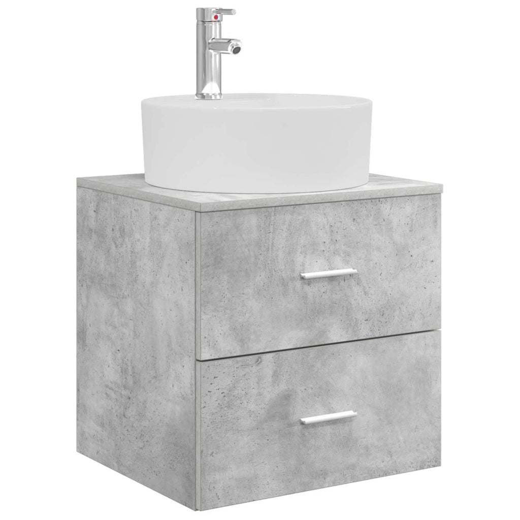 Set di mobili per il bagno 5 pz Grigio Cemento 3406890