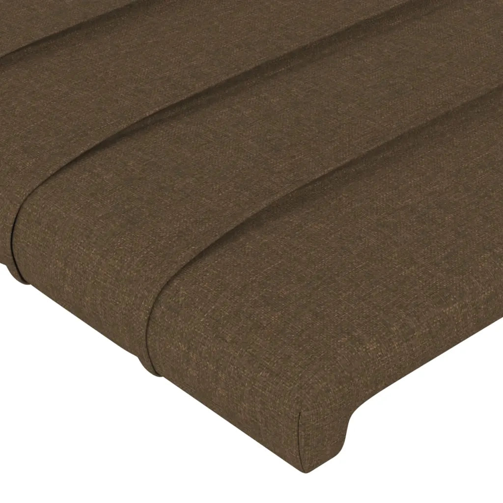 Testiera ad Orecchio-Testata con Orecchie Marrone Scuro 83x16x118/128 cm in Tessuto 792626