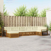 Set divani 7 pcs Naturale e Crema Legno di Acacia Massello 3373830