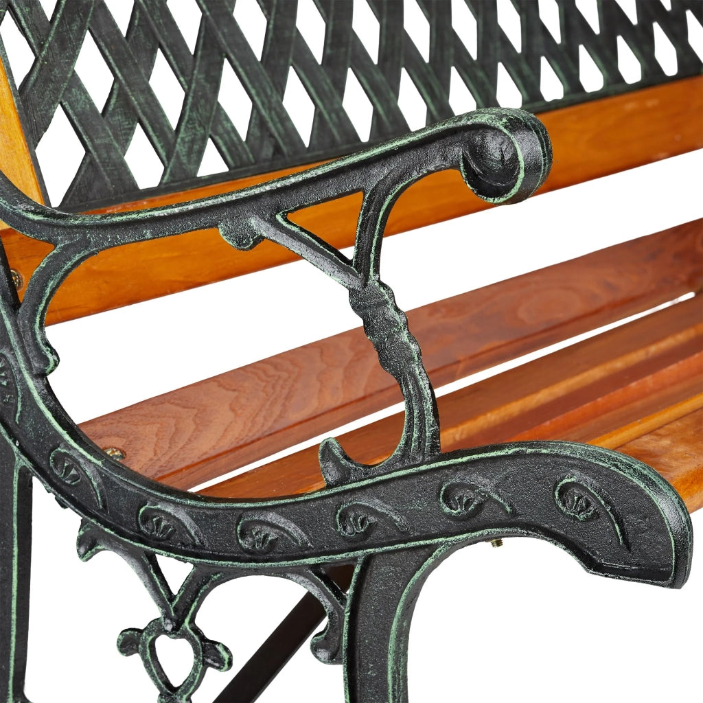 Comoda panchina da giardino vintage 120 x 60 x 80 cm per 2 persone in ghisa marrone 13_0004978