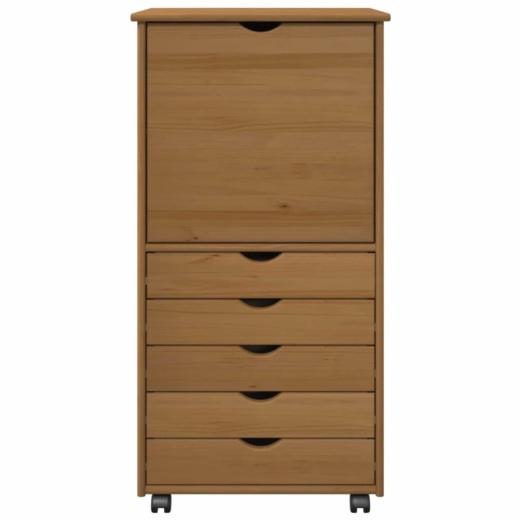 Mobile con Ruote 53 x 39 x 103 cm Legno di Pino Massello 42028368