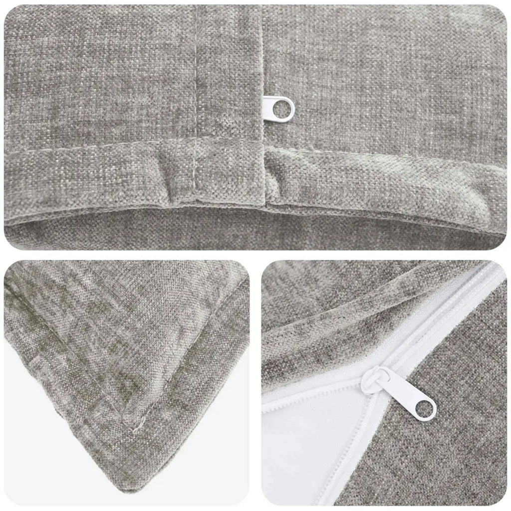 Federa 2 pz HOUTEN Grigio Chiaro 40 x 80 cm Tessuto Chenille 918226