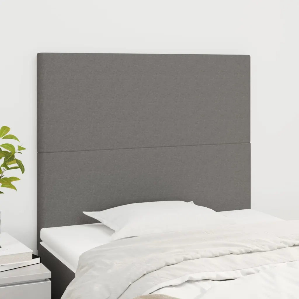 Testiera | Testata Grigio Scuro 90x5x118/128 cm Tessuto