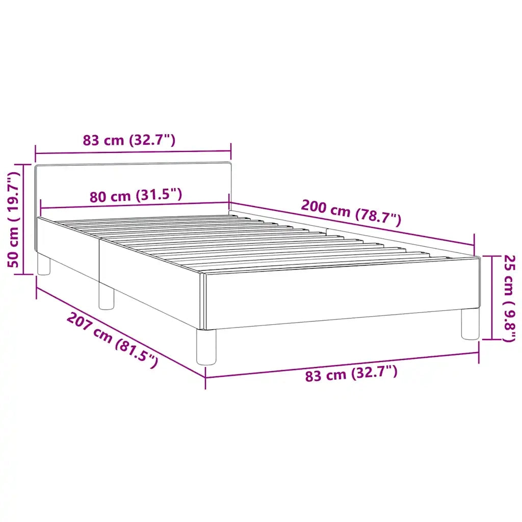 Letto singolo | Letto per adulti | Giroletto senza Materasso Verde Scuro 80x200 cm in Velluto