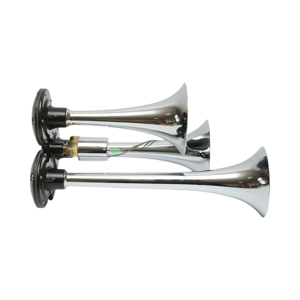 Clacson a 3 trombe per compressore d’aria 12/24V.