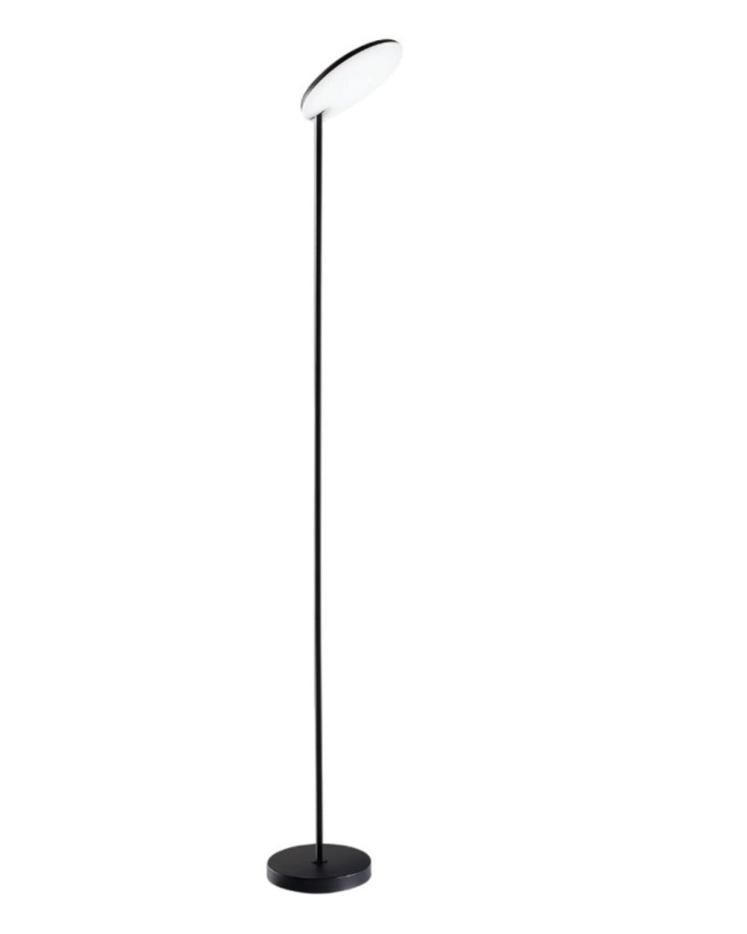 Piantana LED da terra 24W 1900Lm 3000K in metallo nero, design moderno ed elegante per illuminazione d'interni, altezza 183 cm - Perenz