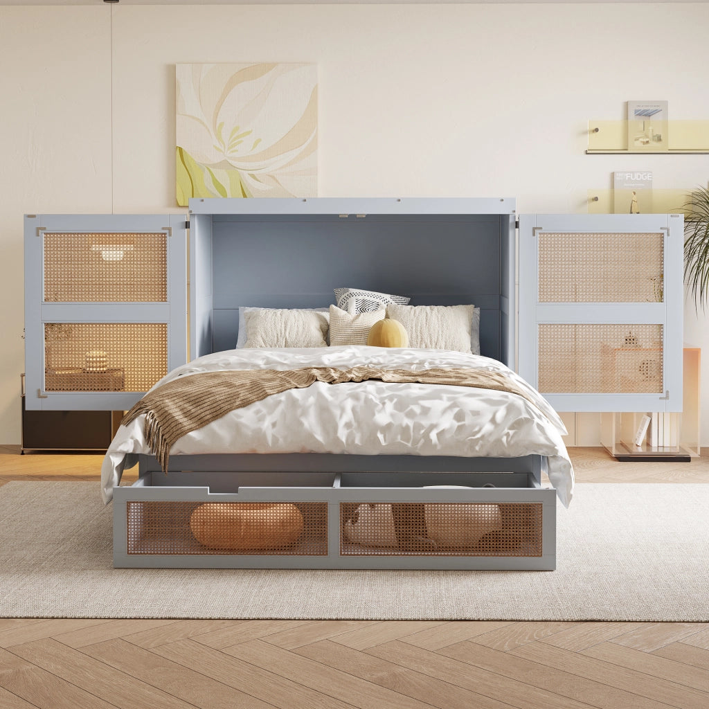 letto a scomparsa legno grigio 140 x 200 cm