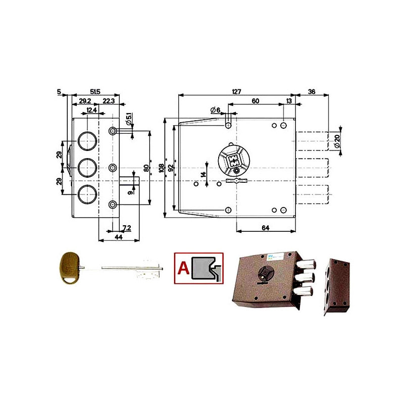 Serratura Sic.Semplice Sx Dm 20501 Mottura