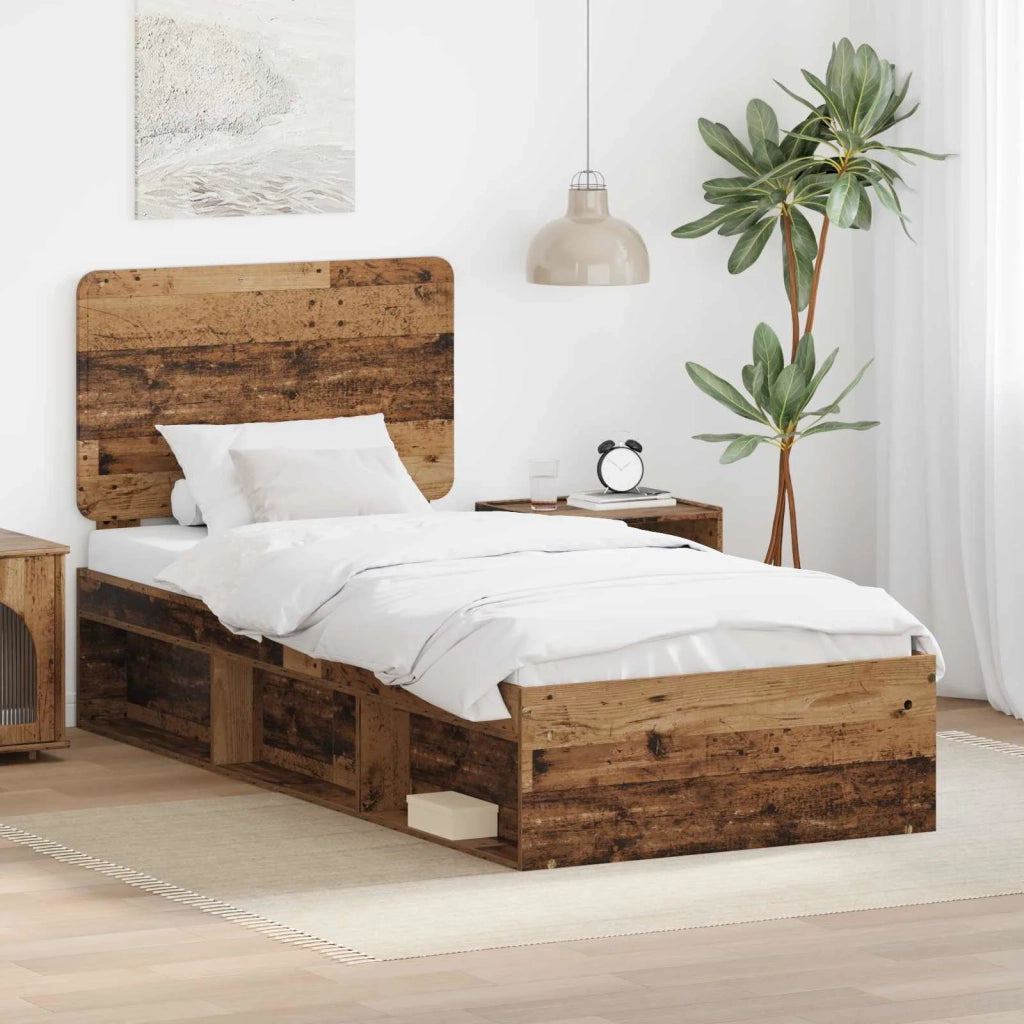 Struttura del letto-Giroletto Legno vecchio 75 x 190 cm Pino massello 356931