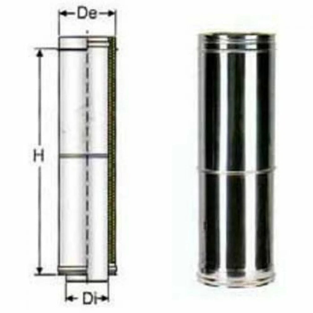 Inox doppia parete elemento tele scopico l.340-550 d.400