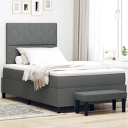 Letto a molle con materasso Grigio scuro 120 x 200 cm Tessuto 3344136