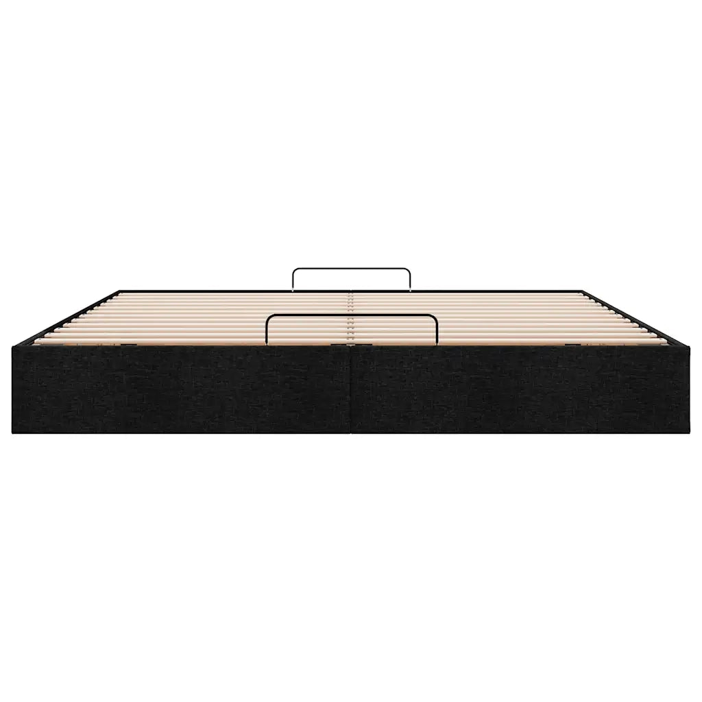 Struttura Letto Pouf senza Materasso Nero 160x200 cm in Tessuto 3310891