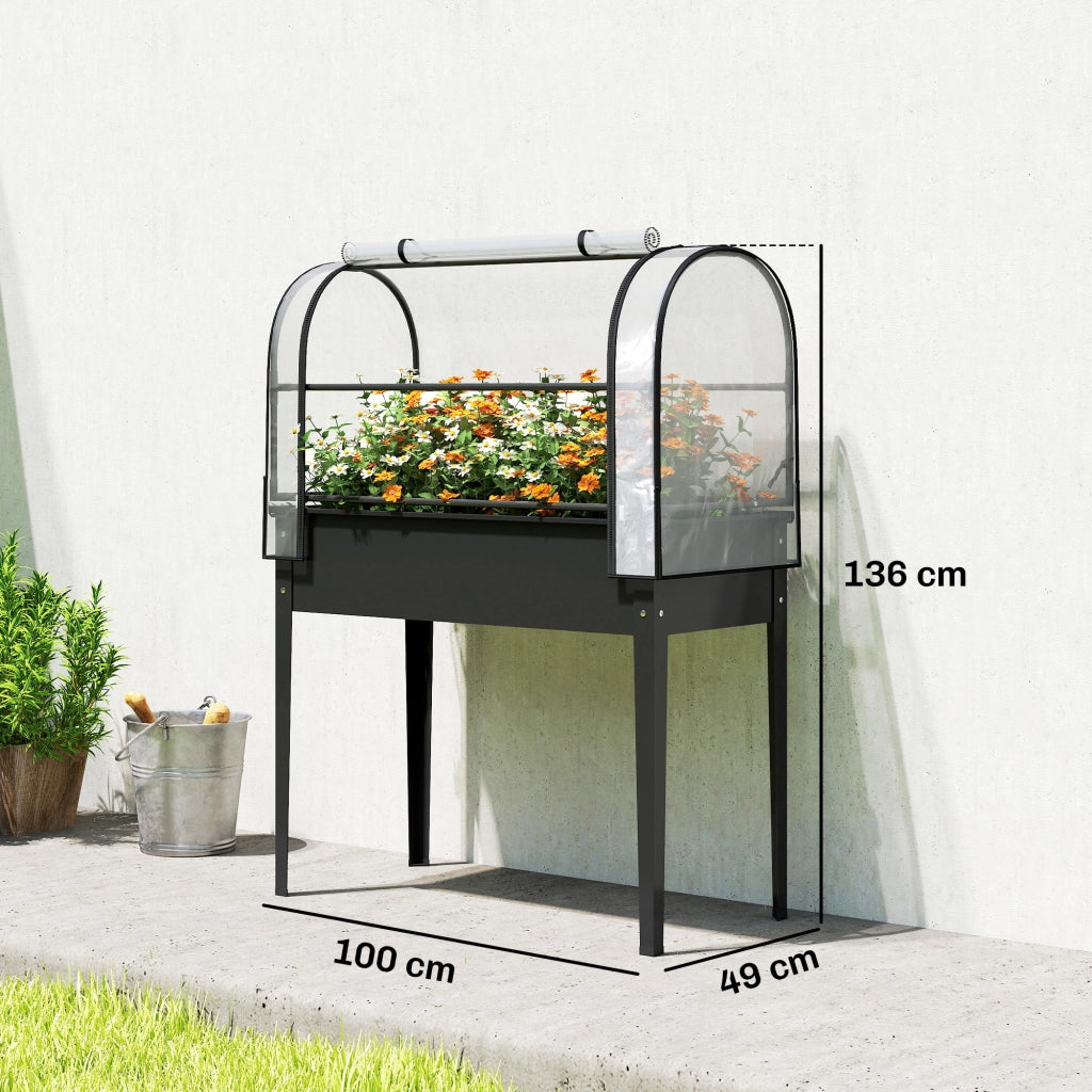 Hochbeet con serra ¨C zephmum ¨C nero
