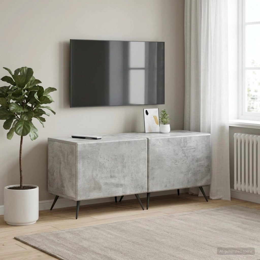 Mobile TV Grigio Cemento Legno ingegnerizzato 897558