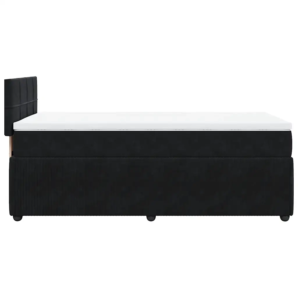 Giroletto a Molle con Materasso-Struttura Letto Nero 80x200 cm in Velluto 570480