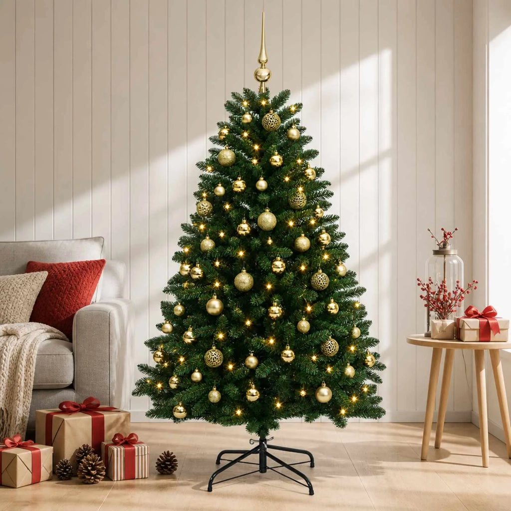 Albero di Natale artificiale verde medio con palline 120 cm 3465725