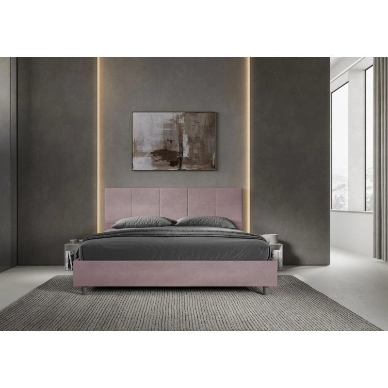 Letto imbottito Matrimoniale 190x190 cm Mika - Senza rete,Glicine,Microfibra