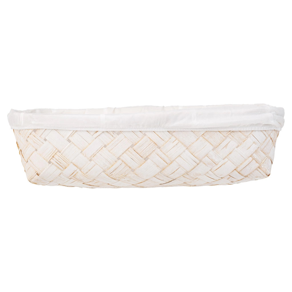 Vassoio in bambù foderato bianco 36x24x8h