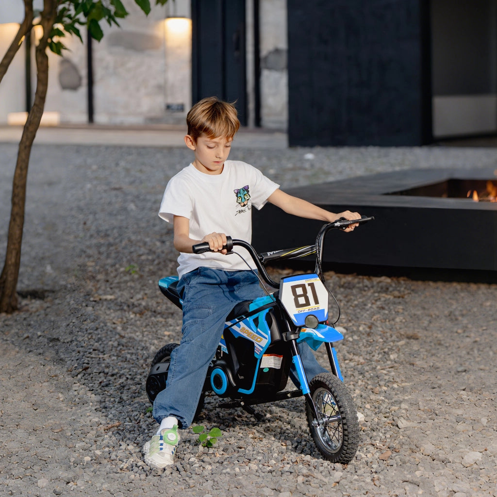 Moto Elettrica per Bambini 24V ¨C Minimal ¨C Blu 12'' per 8-12 Anni